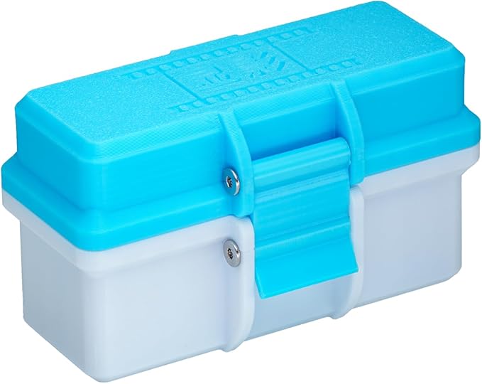 Kcmssertkir Film Box/135 Film Case -for 3 Rolls of 35mm Films ，to Sort & Enjoy & Safeguard Film, 3D printing technology（Blue）