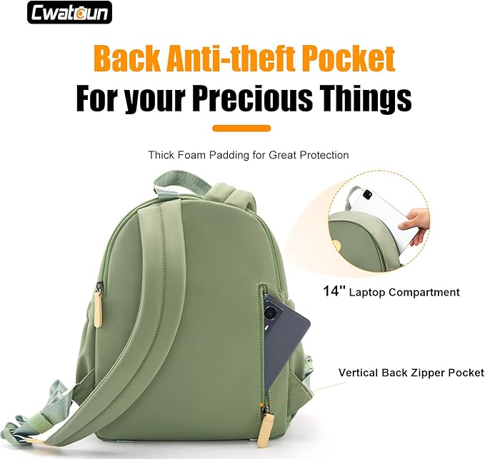 Cwatcun Camera Backpack Bag for Women, Stylish DSLR/SLR Camera Bag with Tripod Strap Laptop Compartment and Removable Dividers Lightweight Photograhy Backpack Case for Canon/Nikon/Sony Accessories