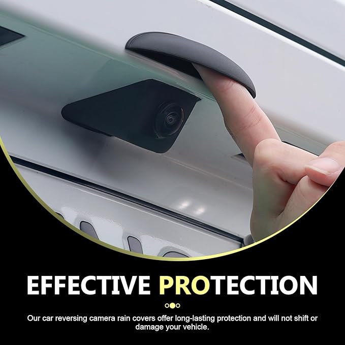 Car Rear View Camera Anti-Rain Cover, ABS Reversing Camera Protection Modification Accessory, Non-Destructive Installation Protective Cover, Universal for Most Cars (White)