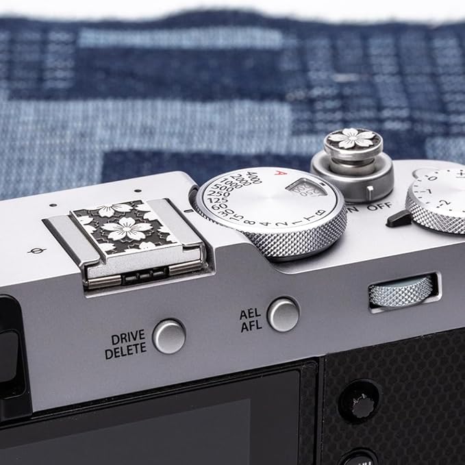 Camera Metal Hot Shoe Cover Shutter Buttons for FUJIFILM X100VI X100V XPro3 XPro2 XPro1 XT4 XT3 XT50 XT30 for NikonZF Z5 Z6 (Black-Set)