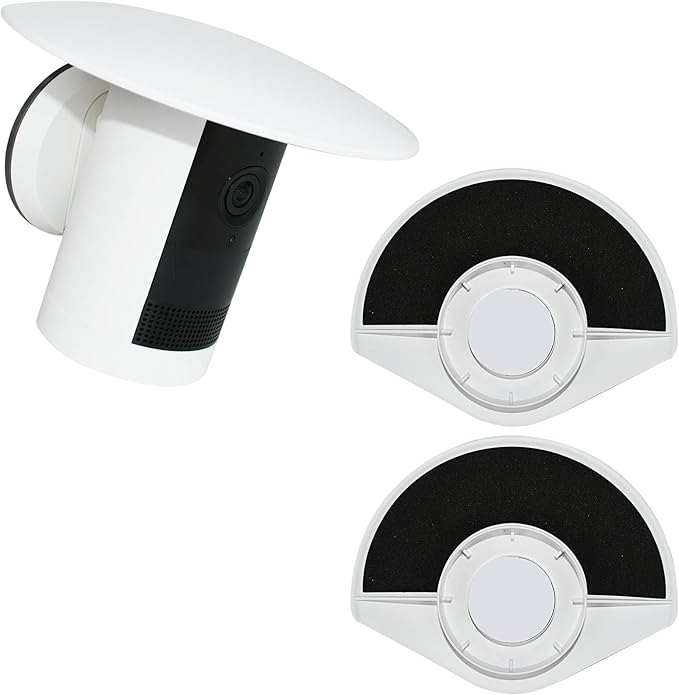 2Pack Sun Rain Shade Camera Cover Compatible with Ring Outdoor Cam Plus,Outdoor Camera Cover Shield,UV and Rain Resistant Shade,Anti Glare,Easy to Install（White）