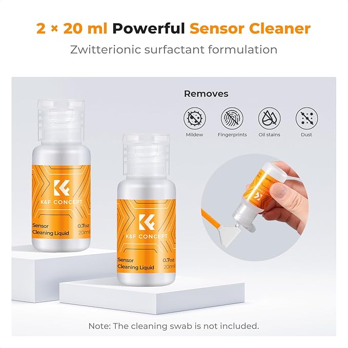 K&F Concept 20ML*2 Camera Cleaning Solution and Microfiber Lens Cleaner Care Kit