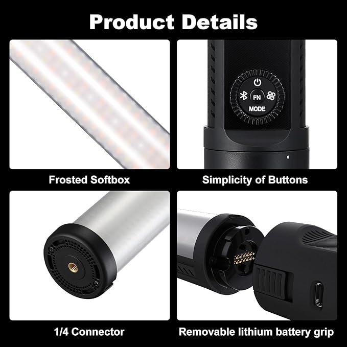 Godox LC500 LC500R Mini Bi-Color LED Light Stick – Compact, Portable, and Creative Lighting for Photo & Video Enthusiasts (LC500 Mini Bi-Color (Black, 18''))