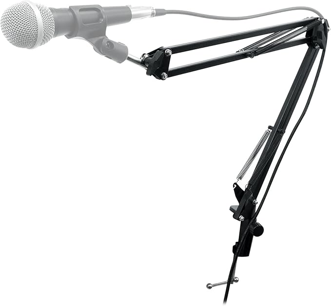 Rockville Microphone Boom Arm Studio Podcast USB Mic Stand+Desk Clamp (30")