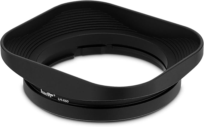 Haoge LH-X50 Bayonet Square Metal Lens Hood for Fujifilm Fuji Fujinon XF 50mm F2 R WR Lens on X-Pro2 X-Pro1 X-T2 X-T1 X-T20 X-T10 X-E2S X-A5 X-A20 X-E3 X-H1