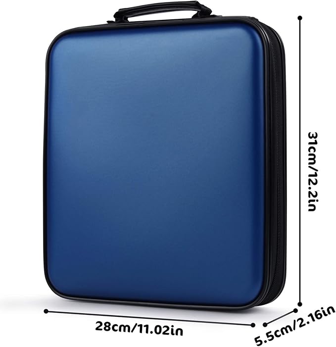 DVD Storage CD Case Holder: 160 Capacity CD Sleeves Black Disc Cases Binder for Car - CD Hard Organizer Box - Large DVD Wallet for Movie/Music/Game & Portable CD Book