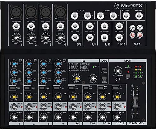 Mackie Mix Series Mix12FX 12-Channel Compact Mixer with Effects, Black