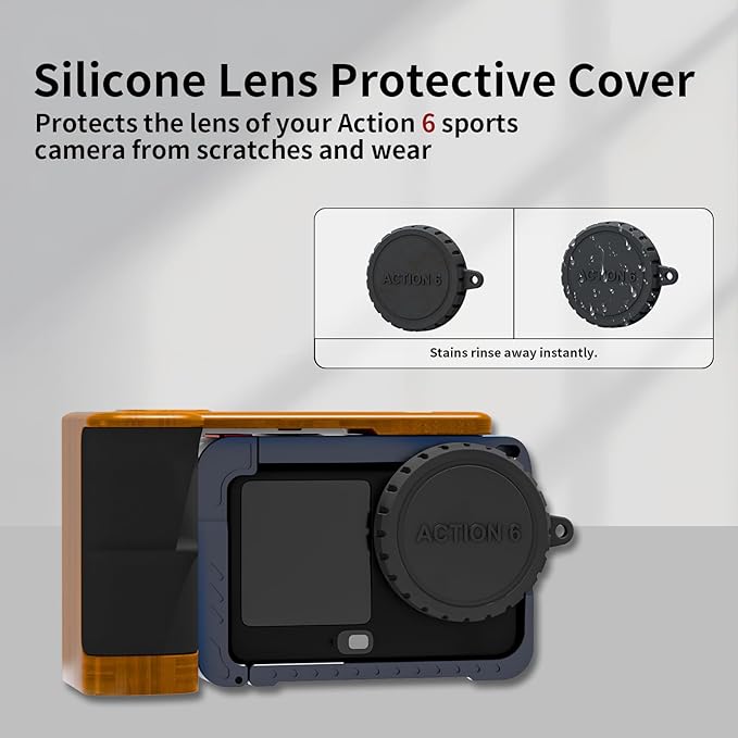 Aluminum Street Grip Kit for DJI OSMO Action 6 Accessories Grip Handle Set (Camera Grip+Ultra-Light Cage) Protective Metal Frame Action 6 Case with Multiple Expansion Interfaces, 1/4" Screw Hole