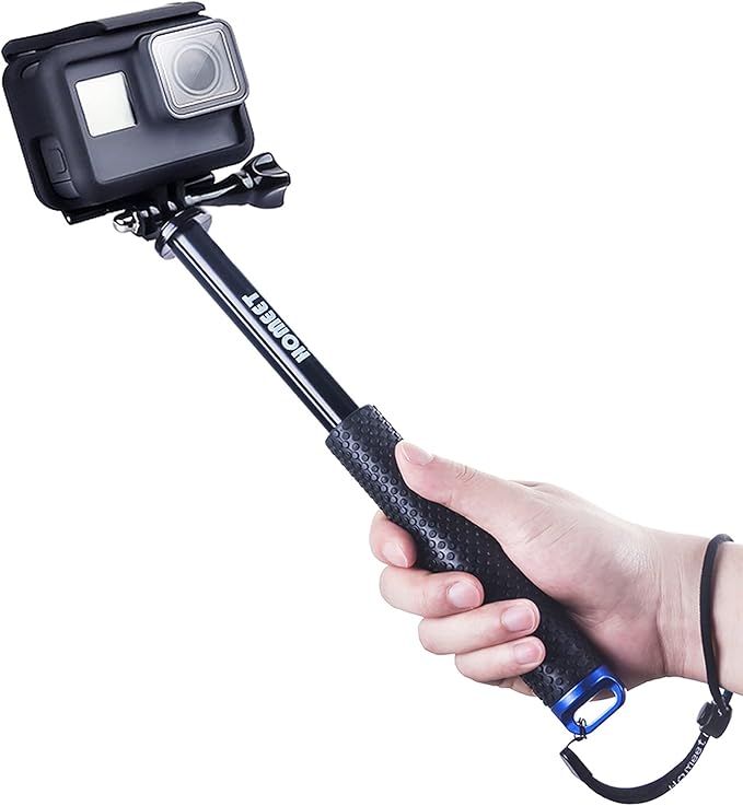 Homeet Extendable Action Camera Selfie Stick, 19" Sports Cameras Selfie Stick Pole Waterproof Telescoping Pole Monopod for DJI OSMO, AKASO, SJCAM, YI, Victure, Qumox, Crosstour