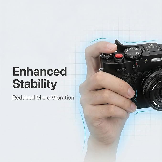 Metal Thumbs Up Grip for Fujifilm X100VI / X100V – Hot Shoe Thumb Rest Hand Grip, CNC Aluminum, Anti-Vibration, Improved One-Hand Control & Shooting Stability