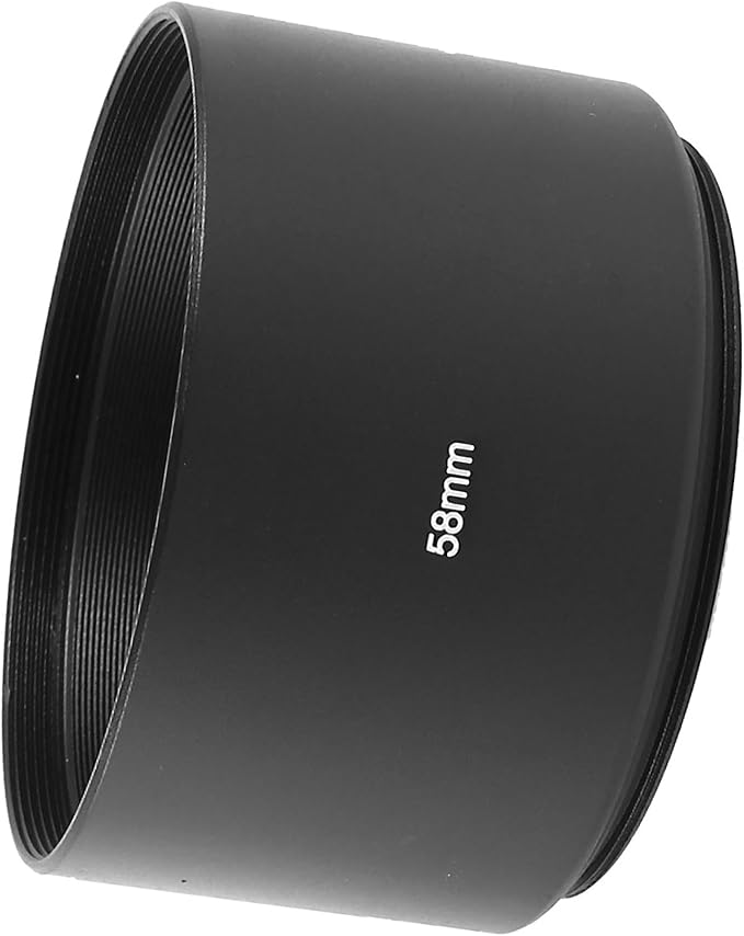 uxcell 58mm Telephoto Lens Hood, Metal Screw-in Lens Universal Hood Anti-Glare for Nikon Sony Pentax Olympus Fuji Sumsung Leica Camera, Black