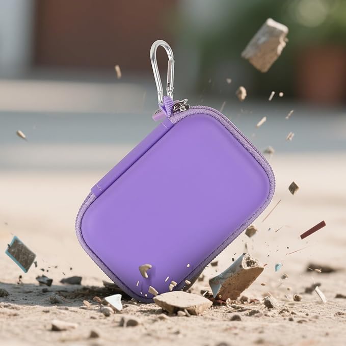 Case Compatible with Samsung T9/ T7/ T7 Shield Portable SSD 1TB 2TB 4TB External Hard Drive, Storage Travel Carrying Holder Organizer for Solid State Drives & USB Cable (Box Only)-Purple
