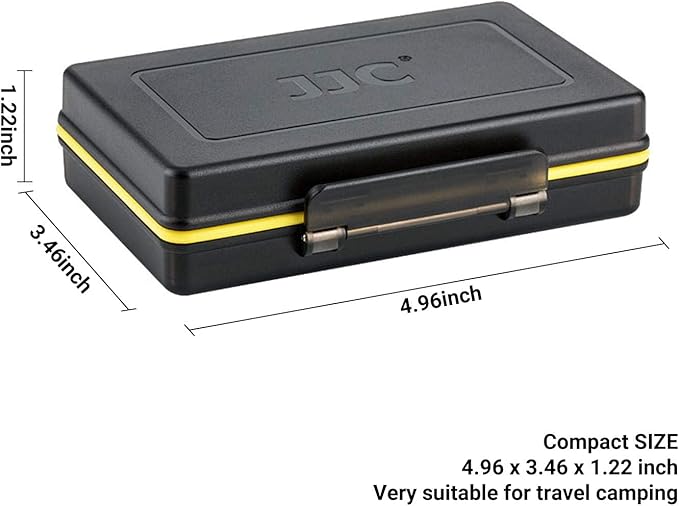 JJC Camera Battery Memory Card Case, SD Micro SD TF MSD XQD Card and Battery Holder Storage Organizer for Canon Nikon Sony Fujifilm Olympus,Water-Resistant & Shockproof