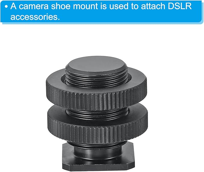 PATIKIL Male 5/8" to Female 1/4" Camera Hot Shoe Mount, 2 Pack Flash Cold Shoe Mount Tripod Screw Adapter for DSLR Rig, Black