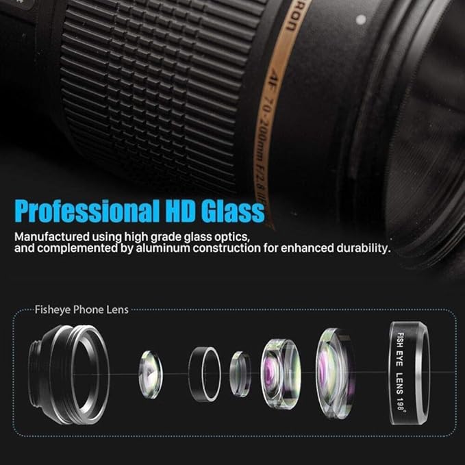 Phone Camera Lens Kit (13 Pieces) for iPhone 11 Xs 10 8 7 6 Plus SE Samsung and Most Andriod Phone- Wide Angle Lens & Macro Lens+Fisheye Lens and More
