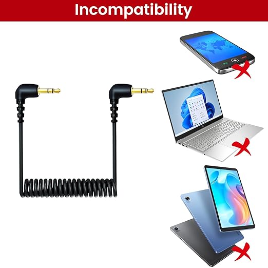 weishan 2-Pack 3.5mm Microphone Cable Compatible with DJI Mic 2 & Rode Microphone Wireless Pro, Coiled Dual 3.5mm TRS Patch Cable Audio Mic Cord for Cameras