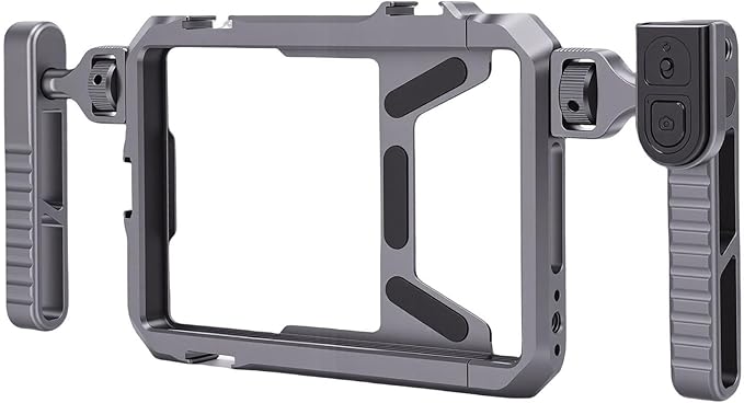 Smartphone Video Rig, Smartphone Metal Cage with Bluetooth Remote and Accessory Mounts for Filmmaking Vlogging Live Streaming