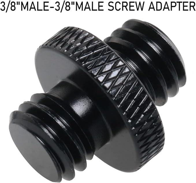 2Pcs 3/8 inch Male to 3/8 inch Male Threaded Tripod Screw Adapter Double Sides Standard Mounting Thread Converter for Camera Mount