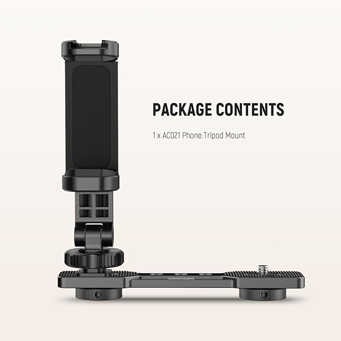NEEWER Phone Holder Mount Compatible with DJI Osmo Pocket 3, Pocket 3 Expansion Accessories Cell Phone Mount with 1/4" Threads for Tripod and Extension Rod, Cold Shoe for Mini Video Light, Mic, AC021
