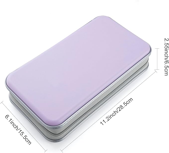 UENTIP 96 Capacity CD Case,Portable DVD Hard Plastic Case Holder CD Organizer Wallet Protective DVD Storage (lavender, 96)