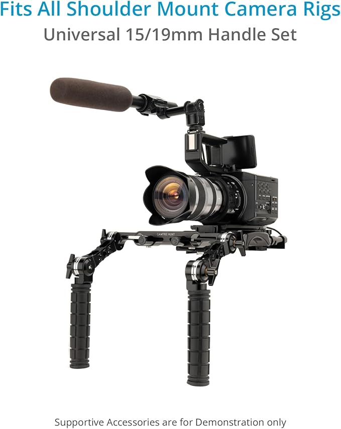 CAMTREE Hunt Universal 19mm/15mm Rosette Handle Set for DSLR & Video Camera Shoulder Mount Rigs. (CH-1915-RH)