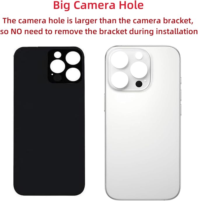 16 Pro Max Back Glass Replacement for iPhone 16 Pro Max Back Cover Glass (White Titanium, 6.9 inches) with Pre-Installed Tape +Installation Instruction + Repair Tools (White Titanium)