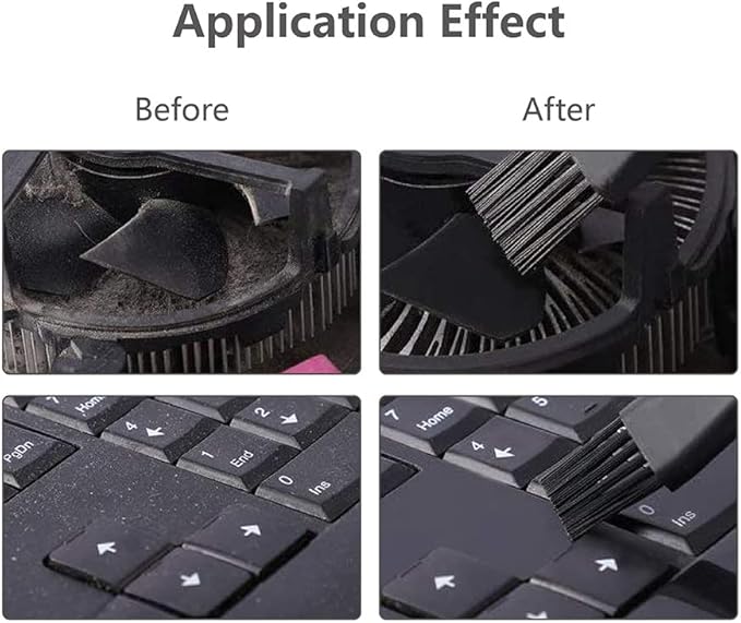 Keyboard Brush,6 in 1 Multi-Purpose Portable Plastic Handle Nylon Anti Static Brush Kit Fit for MacBook Laptop,Phone,Computer Keyboard,Machine,Car Interior Detailing,PP Handle,Razor Cleaning Brush