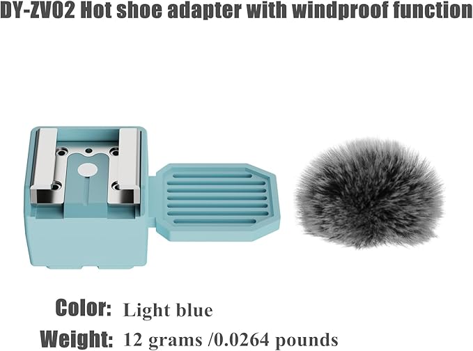 DY-ZV02 Camera Mi Multi-Functional Interface hot Shoe Flash Adapter Accessory with a Microphone and Wind Noise Reduction functionn ZV-1 ZV-1 II ZV-E10,AV-E10M2 ZV-E1 for Sony Cameras (DY-ZV02 1PCS)
