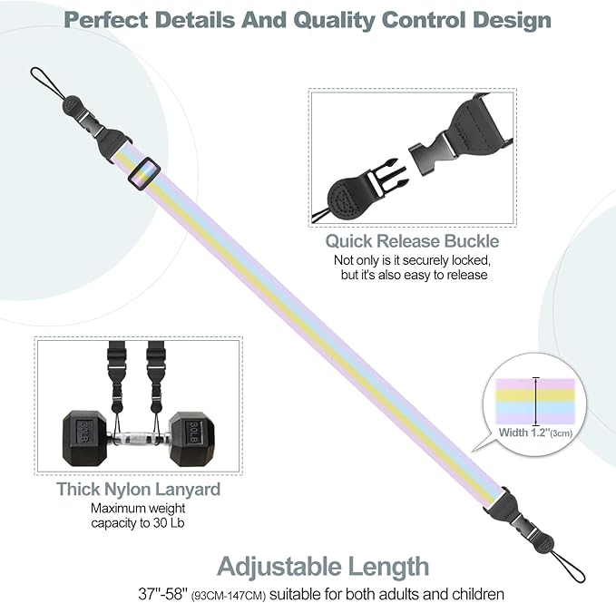 Adjustable Shoulder Strap, Comfortable Camera Strap, Neck Lanyard for iPad Tablet Case, Camera, Binocular, Luggage Bag (Rainbow Colors Shoulder Strap)