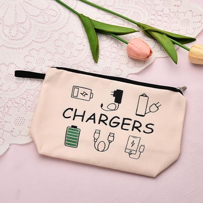 ShiQiao Spl Charging Cable Organizer Bag Chargers Organizer Bag for Travel Backpack with Zipper Toiletry Pouch Gifts for Friends Daughter Son Bday Birthday Gifts Chargers Makeup Cosmetic Bags