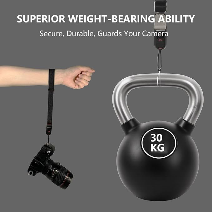 Camera Wrist Strap for Travel & Vlogging, Adjustable Quick Release Hand Strap for Secure Grip, Fit for Sony, Canon, Nikon