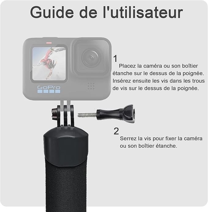 FitStill Waterproof Monopod Floating Hand Grip for Go Pro Hero 13/12/11/10/9/8/7/6/5/4/3 Session DJI Osmo and Other Action Cameras.Snorkeling Underwater Diving Pole Stick