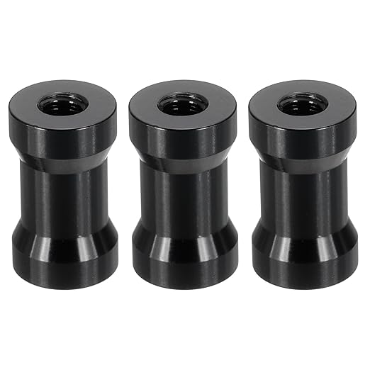 PATIKIL Camera Spigot Screws Converter 1/4" to 3/8" Female to Female, 3 Pack Tripod Screw Adapter Spigot Stud for Light Stand Hot Shoe Cold Shoe Adapter Ball Head Flash, Black