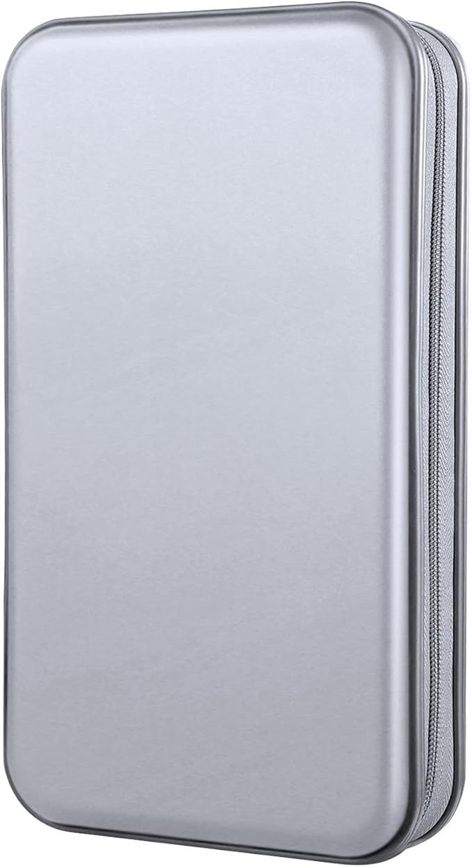 DVD Case, Bivisen CD Case Holder Wallet Binder 96 Capacity CD/DVD Cases Storage Holder Binder Organizer Wallet Book for Car Home Travel (Silver)