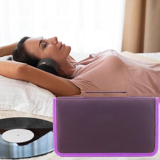 DVD Case CD Storage,128 Capacity CD Cases Holder DVD Storage Case Holders CD DVD Disc Case Storage Wallet Binder for Car Home Office Travel (128 Purple)