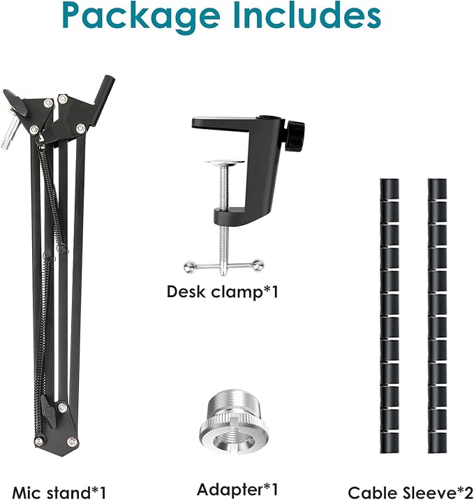Adjustable Mic Boom Arm for Razer Seiren – Compatible with Seiren X, Mini, V2 X & V2 Pro | Streaming & Podcast Stand