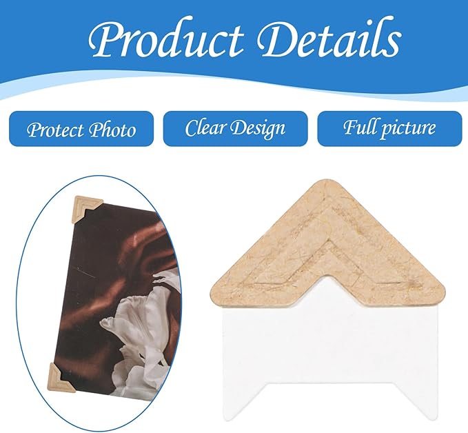 Scrapbook Photo Corners, 360 Pcs Self-Adhesive Photo Corner Stickers, Easy to Peel and Stick Safe for Vintage Photos DIY Album Journal, (5 Colors, 15 Sheets)