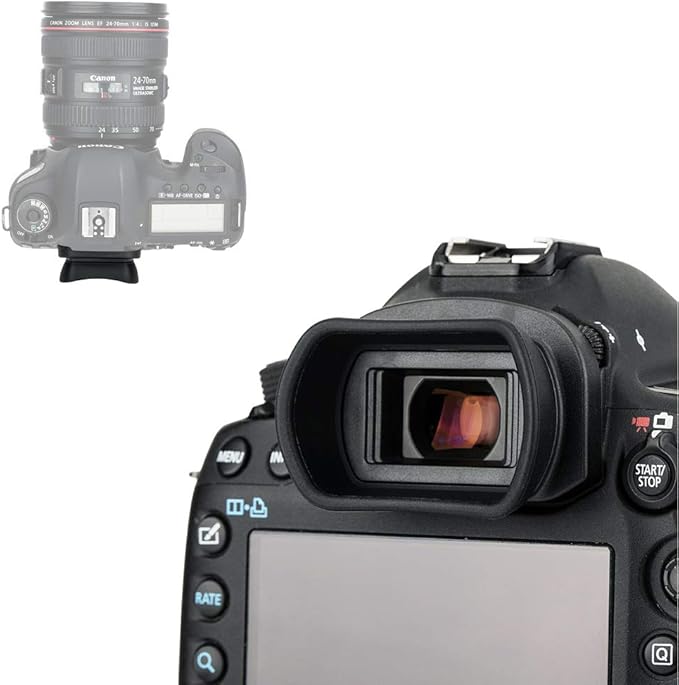 JJC Eg Soft Extended Eyecup Eyepiece Viewfiner for Canon EOS 1D X Mark II 1Ds Mark III 1D Mark IV 1D Mark III 5D Mark IV 5D Mark III 5DS R 7D Mark II 7D Viewfinder, Replaces Canon Eg Eye Cup