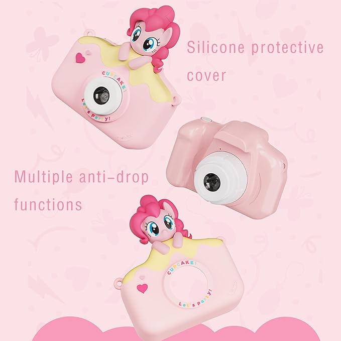 My Little Pony Sweetheart Party Children Camera, Birthday Gifts Girls Boys Age 3-12, Kid's Camera with SD Card,Pinkie Pie
