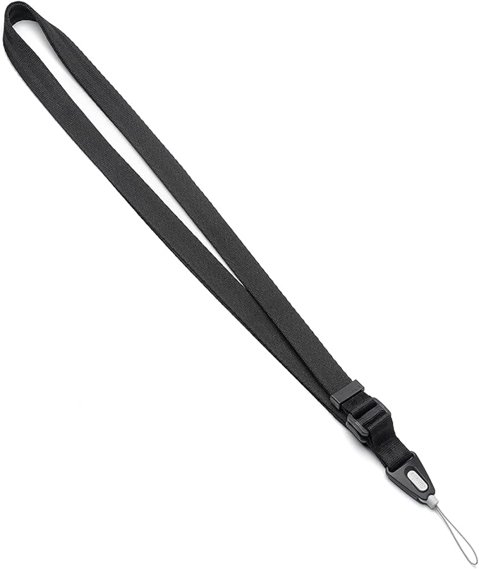 Ringke Lanyard Strap [One-Touch Buckle] Designed for Camera Strap and Phone Strap, Adjustable Sturdy Universal Neck Strap Compatible with Camera and Phone Case - Black
