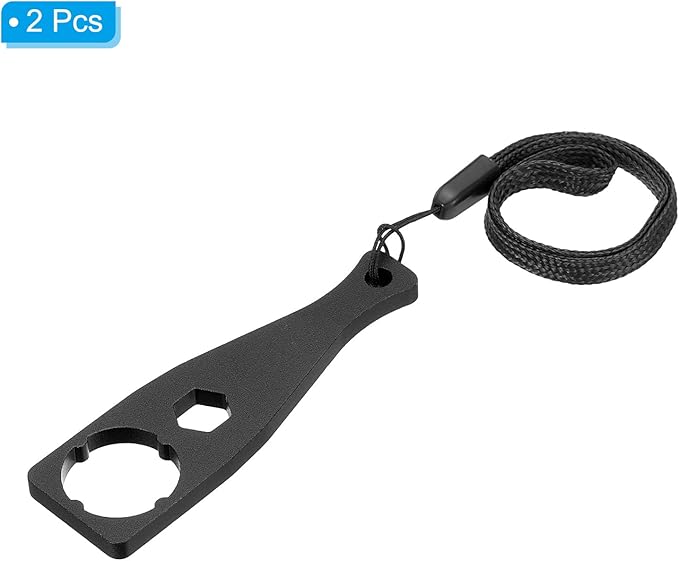 PATIKIL 2 Pack Aluminium Alloy Camera Tighten Knob Bolt Nut Screw Wrench with Lanyard for Action Camera, Black