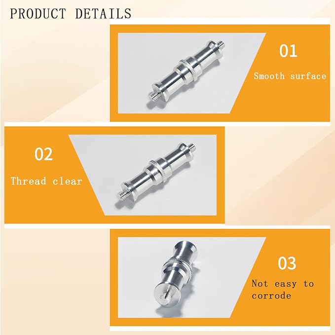 4 PCS Standard 1/4 to 3/8 inch Metal Convertor Threaded Screw Tripod Adapter Spigot Stud for Flash Holder, Studio Light Stand, Ball Head (Copper)