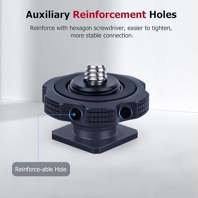 Cold Shoe Adapter with Dual 1/4 & 3/8 Screw Mount – Aluminum Alloy Camera Mount for Tripod, Microphone, LED Light, DSLR – Anti-Scratch Quick Release (62049)