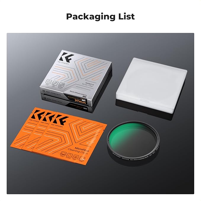 K&F CONCEPT 52mm Black Diffusion Mist 1/4 & Variable ND2-32 in-1 Filter Cinematic Effect Neutral Density Filter for Camera Lens with 18 Multi-Layer Coatings (K- Series)