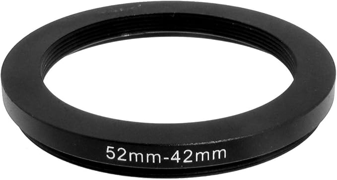 uxcell Step-Down Ring, Aluminum 52mm-42mm Camera Lens Filter Adapter 52mm to 42mm Black Ring Adapter for Camera 1pc