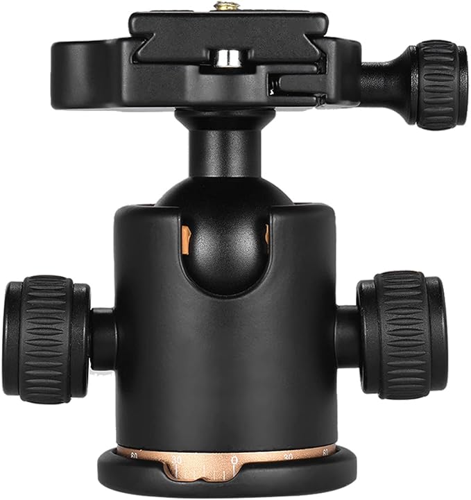Andoer Tripod Ball Head, 360 Degree Rotating Panoramic Ball Head with Quick Release Plate 1/4 to 3/8 Screw Adapter Max 8kg/17.64lbs for Tripod Monopod Slider DSLR Camera