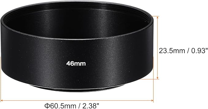 PATIKIL 46mm Lens Hood, Standard Focus Frosted Surface Anti-Reflective Inside Hood for Camera Lens, Black for Nikon, for Fujifilm, for Pentax, for Leica