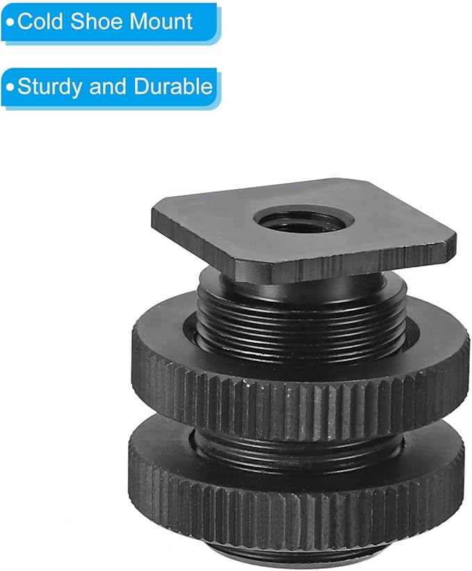 PATIKIL Male 5/8" to Female 1/4" Camera Hot Shoe Mount, Flash Cold Shoe Mount Tripod Screw Adapter for DSLR Rig, Black