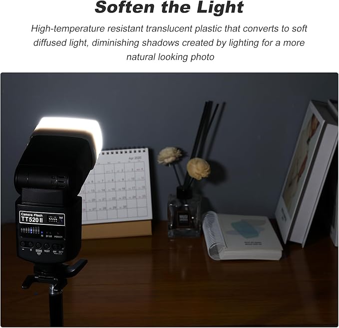 Soonpho 3Pcs Flash Diffuser, 3.15" x 2.09" White Bounce Light Diffuser Kit Compatible for Godox V860III V850II TT685II TT600 for Canon, Nikon, Sony, Olympus, Fuji Hot-Shoe Mount Camera Speedlight