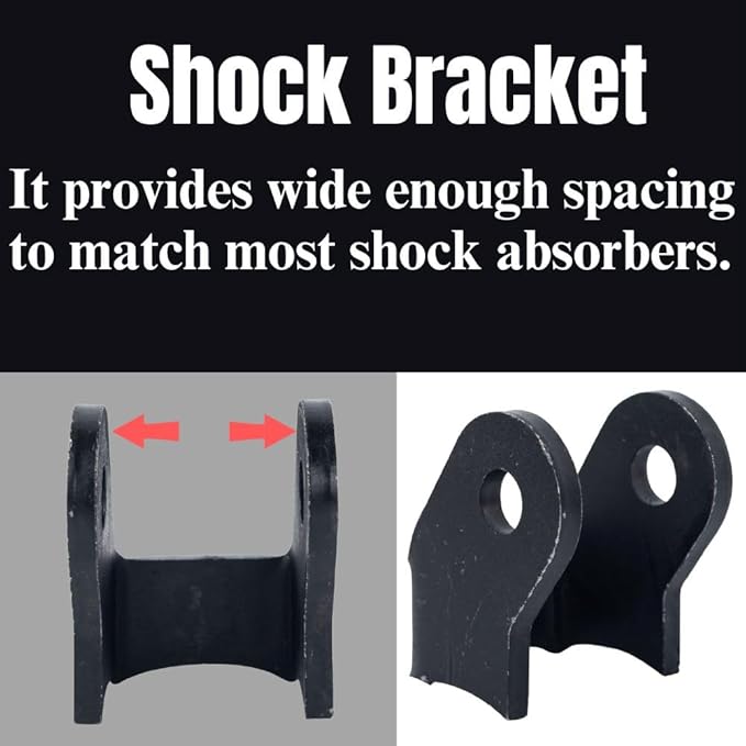 2 Pcs Shock Bracket, Heavy-Duty Shock Absorber, Black Curved Design for Off-Road Trailers (Bending Shock mounts)